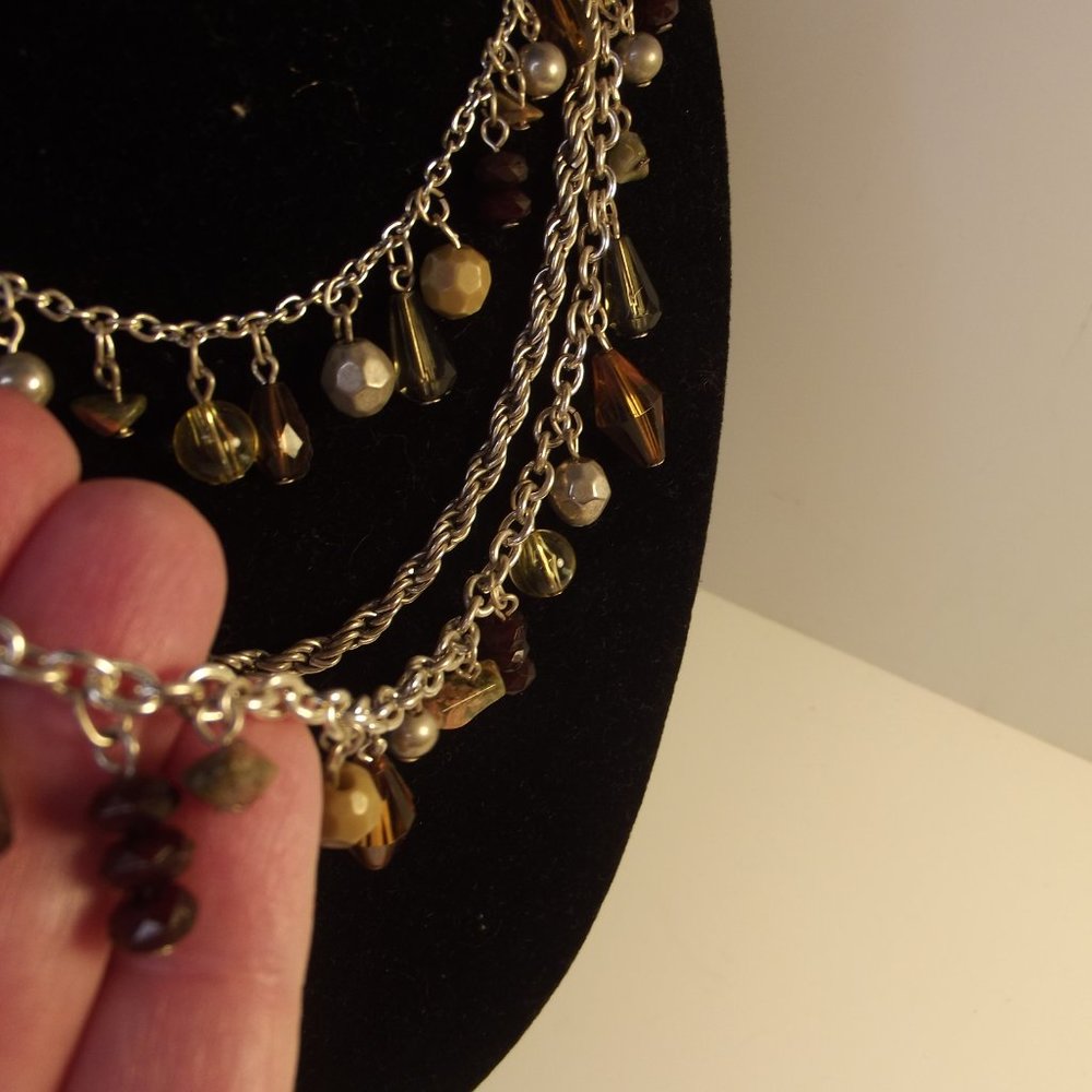Multi Strand Charm Necklace Magnetic Clasp - Picture 5 of 6
